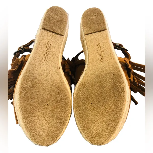 Minnetonka Taupe Espadrille Wedge‎ Ashley Fringe - Image 3
