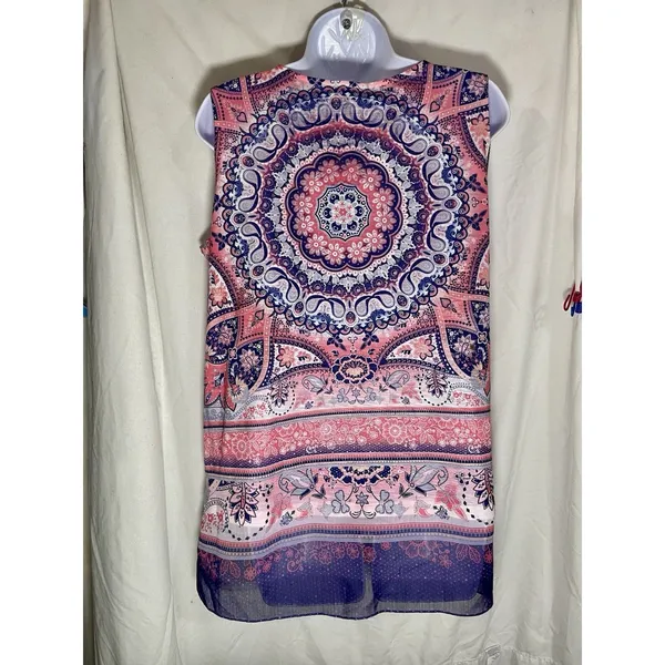 EST. 1946 Women’s Paisley Mandala Tank Top - Size Large - Pink & Blue - Image 3