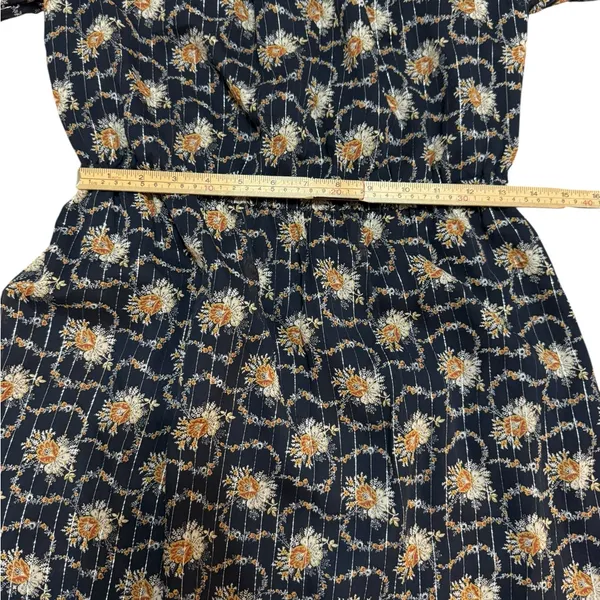 Club Monaco Tansa Dress in Deep Sapphire Blue Floral Metallic‎ Pattern Sz 2 - Image 7