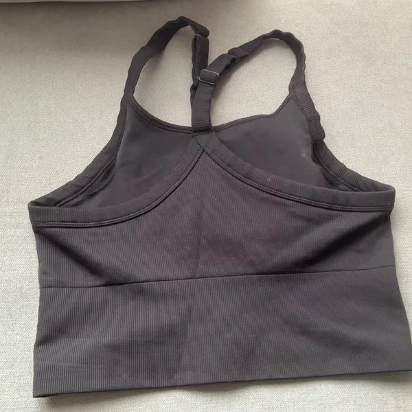 Alo Yoga Seamless Ribbed Favorite Bra Tank Black L - Image 5