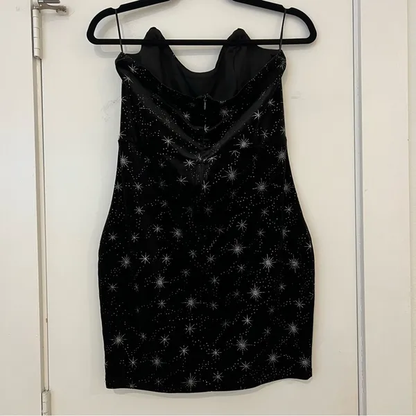 Revolve Superdown Stevie Sweetheart Mini Dress Black Metallic - Image 6