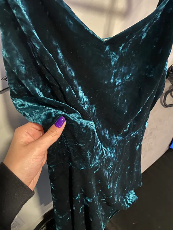 Burberry Blue Velvet Dress - Image 2