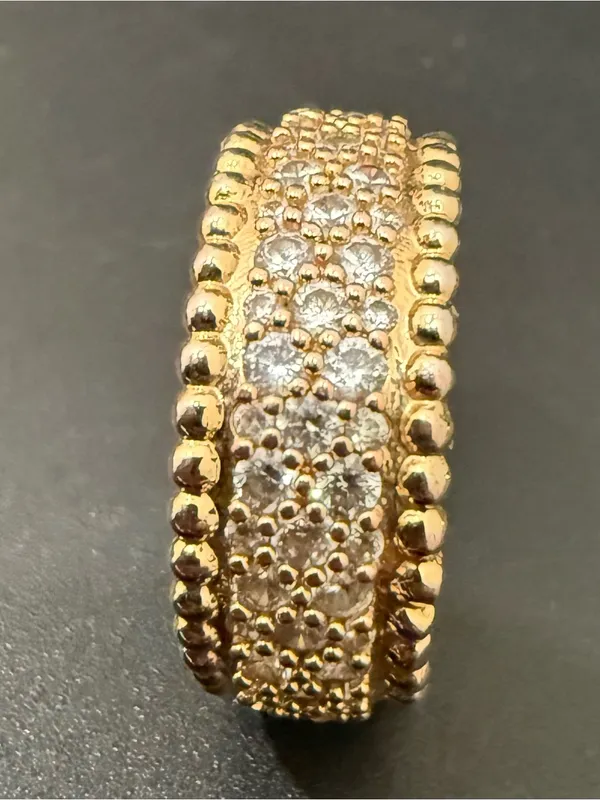 Unsigned Gold-plated Pave Crystal CZ Band Eternity Ring Size 8. - Image 7