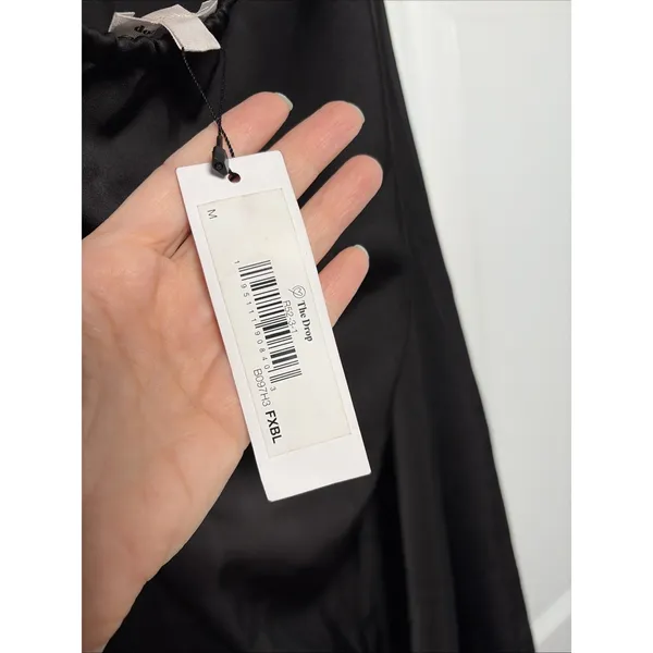 The Drop thetennillelife Satin Midi Slip Dress Womens Size M Black Y2K 90s Style - Image 4