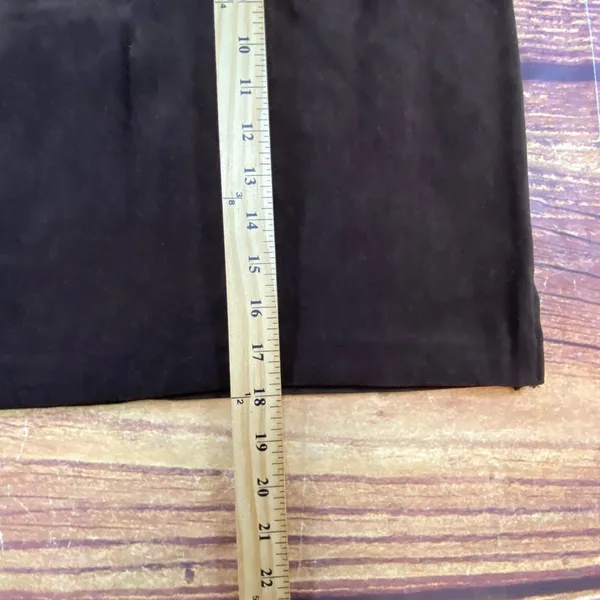 Vintage Ilyza New York Brown Pencil Skirt Size 6 Casual Office Suede Like 90s - Image 8