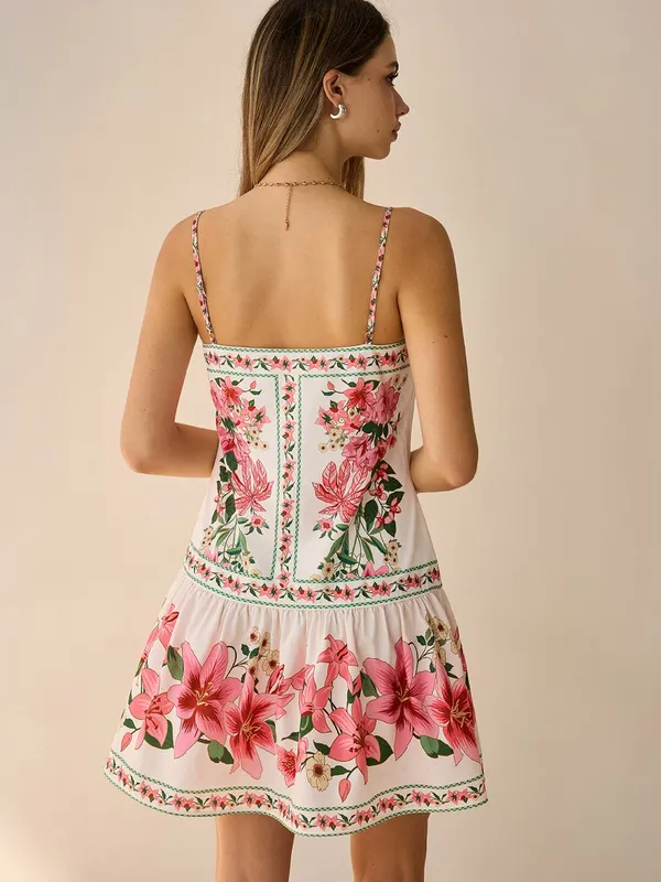 CoMMENSE Floral Print Spaghetti Strap Mini Dress COLOR - Pink Size Medium NWT - Image 2