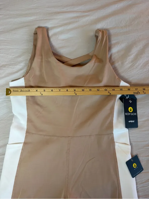 Body Glove‎ Nude and White Colorblock Performance Romper - Image 6