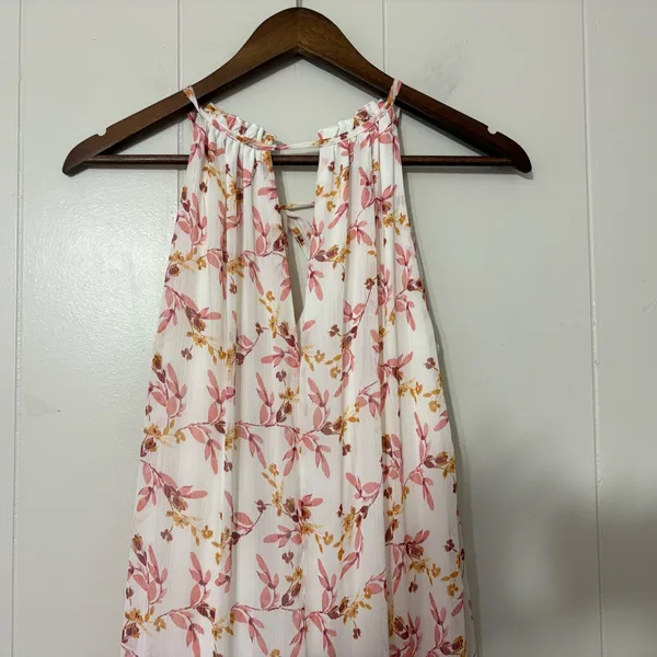 Drew Naomi Pink Floral Tiered Maxi Dress Size S - Image 9