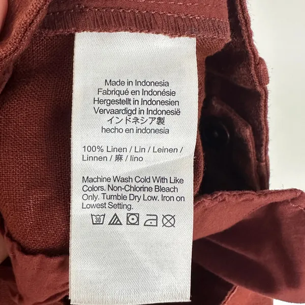 Madewell Slouchy Straight Pants in 100% Linen Henna Brown Relaxed US 10 NWT - Image 12