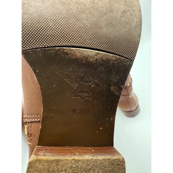 Tory Burch Riding‎ Boots Women's 6.5 Cognac Leather Tall Equestrian Logo Boots - Image 7