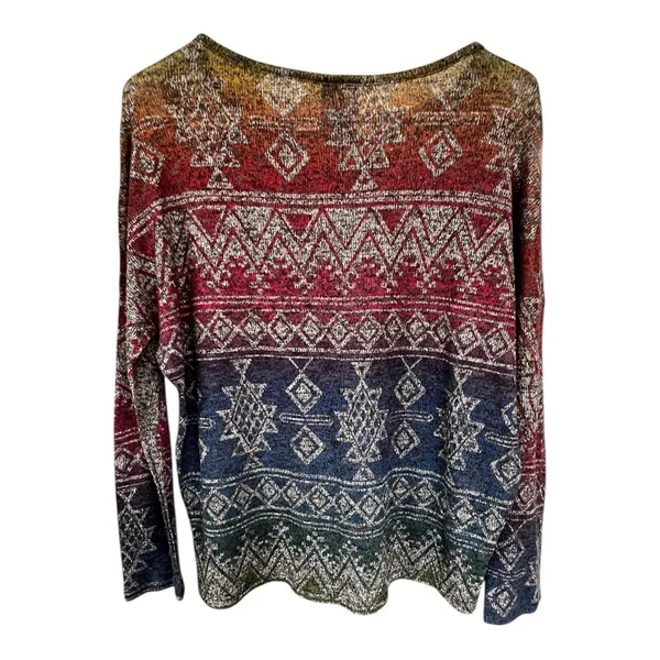 Moon Collection Colorful Geometric Long Sleeve Top - Image 4
