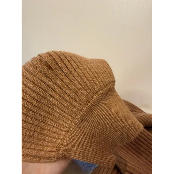 Anthropologie Wool Blend One Long Sleeve Ribbed Sweater Dress Turtleneck Size LP - Image 5