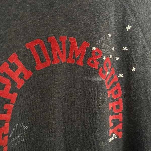Denim & Supply Ralph Lauren Women L Gray Sweatshirt Velvet Embroidery Preppy - Image 5