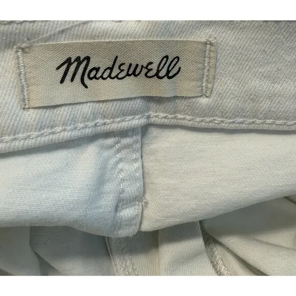 Madewell High-Rise‎ Slim Boy Jean Sz 26 White (Actual 28x28) Festival Western - Image 5