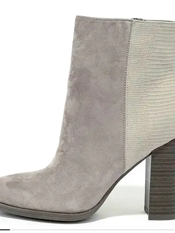 Sam Edelman Gray Suede Block Heel Ankle Boots - Women - Image 3