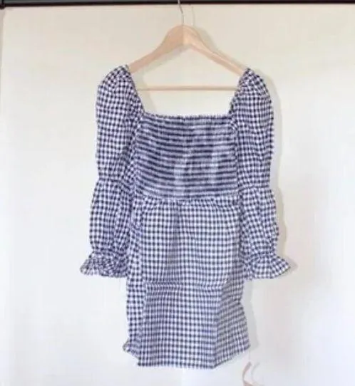 1HR SALE ⚡Reformation Zoya Linen Dress (April Check) - Image 3