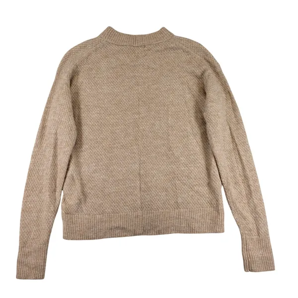 Quince Baby Alpaca Wool Diamond Stitch Crew Sweater Camel Women's Small HUBO01 - Image 2