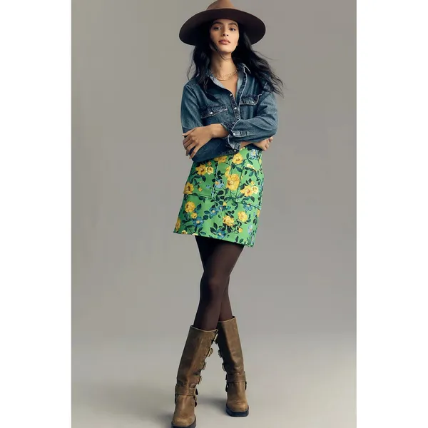 Anthropologie PILCRO Dannie Classic Denim Shirt Western Snap Puff Sleeve XXS - Image 4