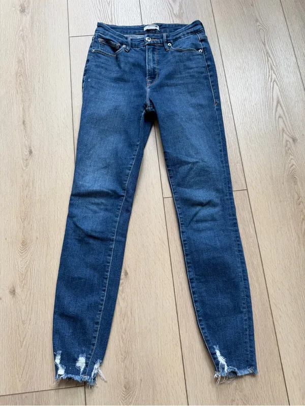 Good American Good Legs Chewed Hem Skinny Jeans Size 4/27 Style GLCH367T - Image 8