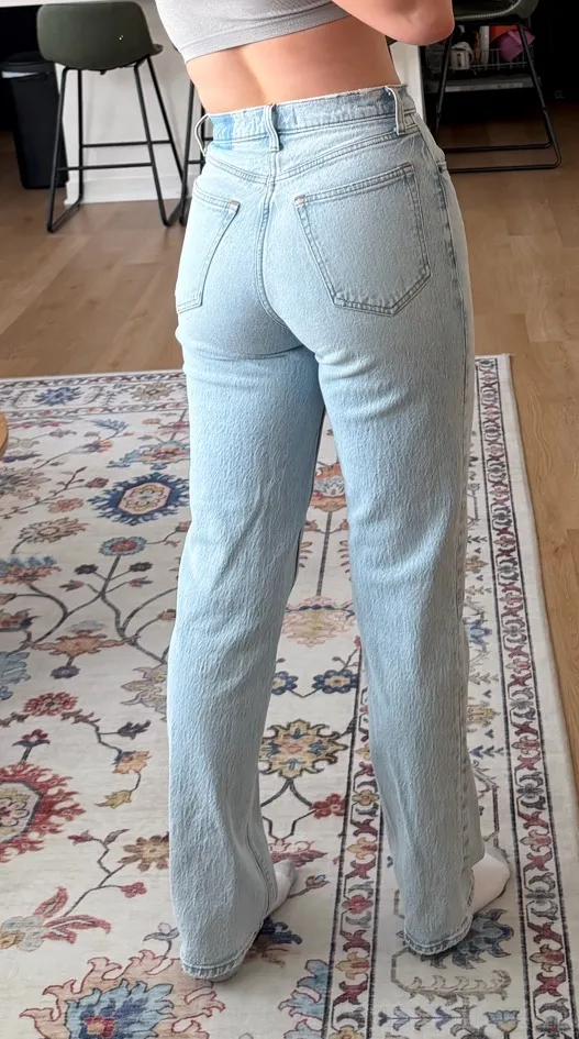 Abercrombie & Fitch Light Blue Straight Leg Jeans - Image 3
