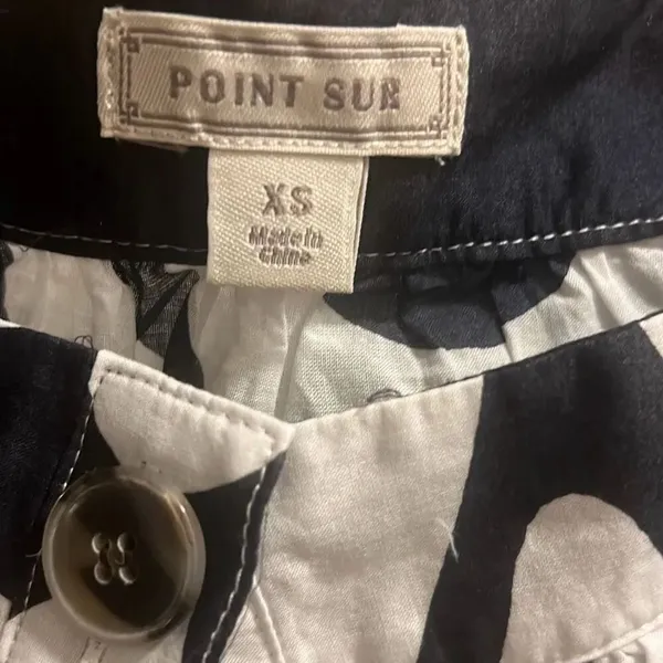 ✨J.Crew Point Sur Ratti Wave Navy Blue White Button Front Poplin Sz XS Top✨ - Image 8