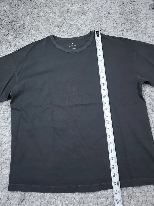 Everlane The Boyfriend Tee in Essential Cotton Black Gray Women's Size Small - Image 5