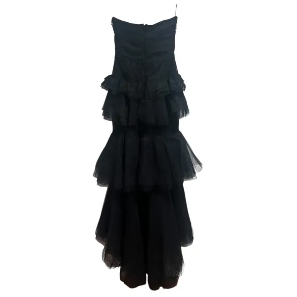 NEW NWT Michael Costello X Revolve Alai Strapless Tulle Maxi Gown In Black - Image 8