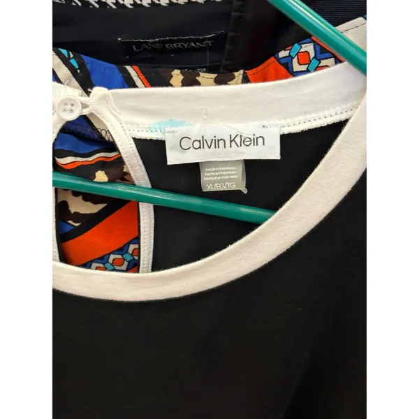 Calvin Klein Performance Womens XL Black White Logo Shoulder Romper Keyhole Back - Image 3