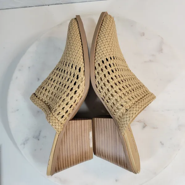 Seven Dials Womens Mule Heels 8 Brown‎ Cognac Woven Quinton Pointed Toe Clogs - Image 5