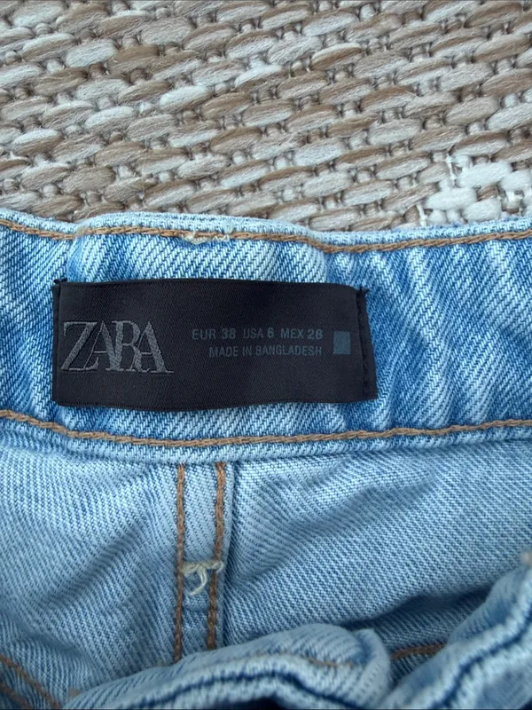 Zara Light Blue High-Rise Denim Shorts - Image 2