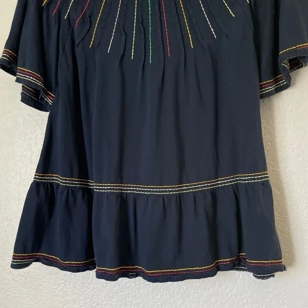 ANTHROPOLOGIE Maeve Chamonix Rainbow Stitched Embroidered Top - Image 6