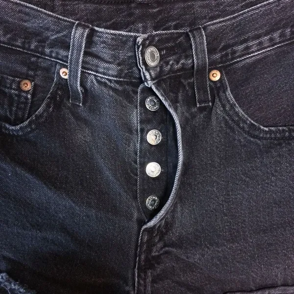 Levi’s 501 Jean shorts 24 button-fly faded black distressed - Image 2