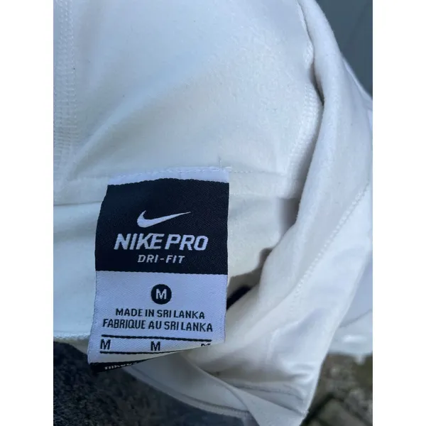 Nike Pro Dri-FIT Womens Quarter Zip Hoodie White Lime Green Swoosh Size M - Image 4