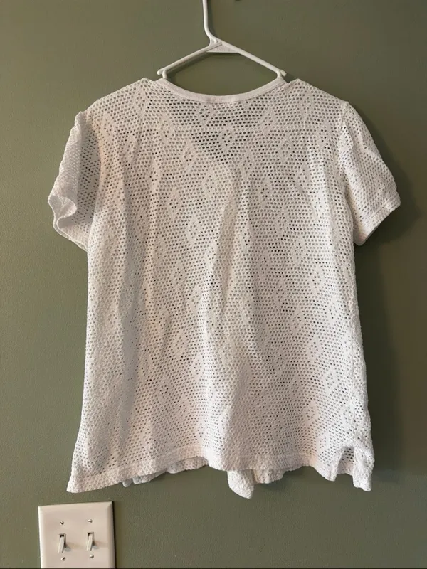 White Crochet Swim Coverup Top - Image 4