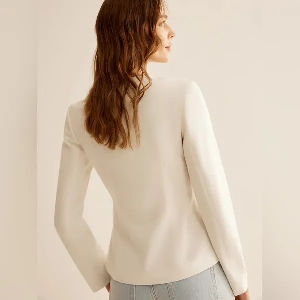 Commense Split Skinny Blazer size large White - Image 2