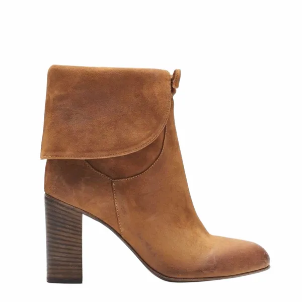NEW Free People Brown Distressed Suede Mila Heel Boot size 39 - Image 3