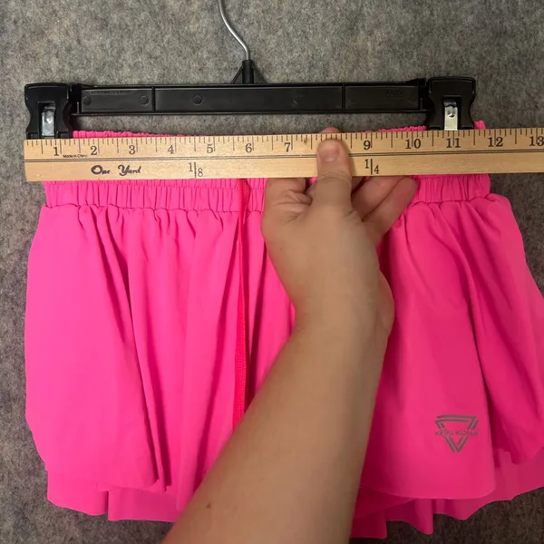 Keiki Kona Woman Size XS 2-IN-1 FLOWY FITNESS SHORTS Hot‎ Pink - Image 5