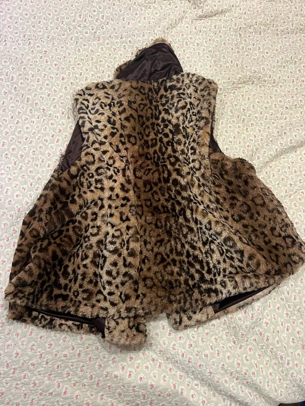 Lovely Melody Leopard-Print Faux Fur Hooded Coat - Brown - Image 2