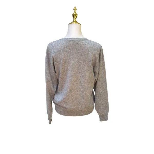 VTG Charter Club Cashmere Sweater M Gray Crew Neck Relaxed Soft Quiet Luxury - Image 3