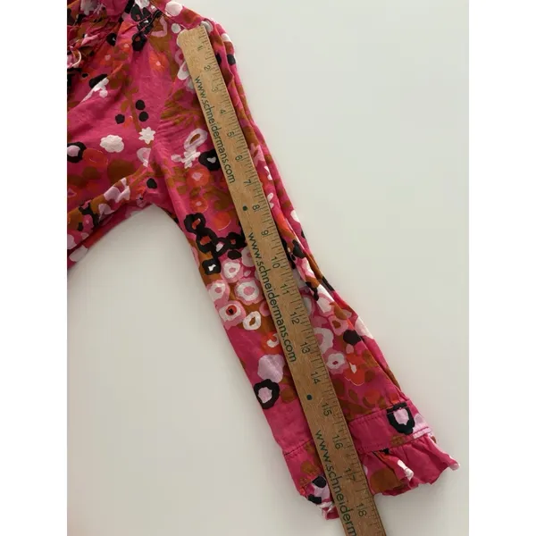 J Crew Top Womens S Pink Floral High Neck Blouse Victorian Ruffles Side Zip - Image 16
