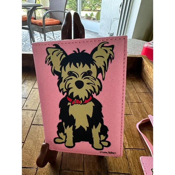 Marc Tetro Pink Yorkie Passport Cover‎ and Luggage Tag Set Travel Accessories - Image 2