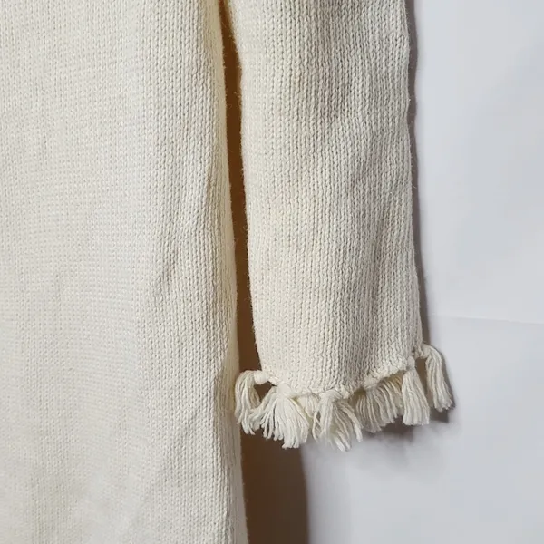 Long fringe open long sleeve sweater cardigan M - Image 4