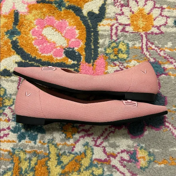VIVAIA Pointed-Toe Flats Ena 2.0 Pink Embroidered Horsebit Size EU 37, US 6.5 - Image 5
