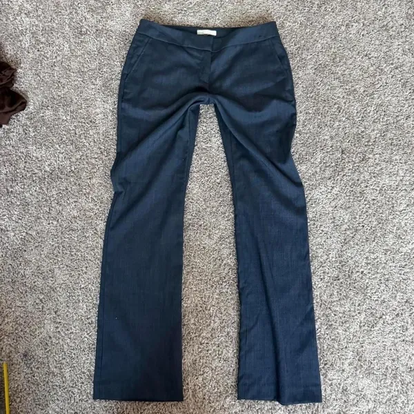 New York & Co Blue Wide Leg Pinstripe Trouser Pants - Image 2