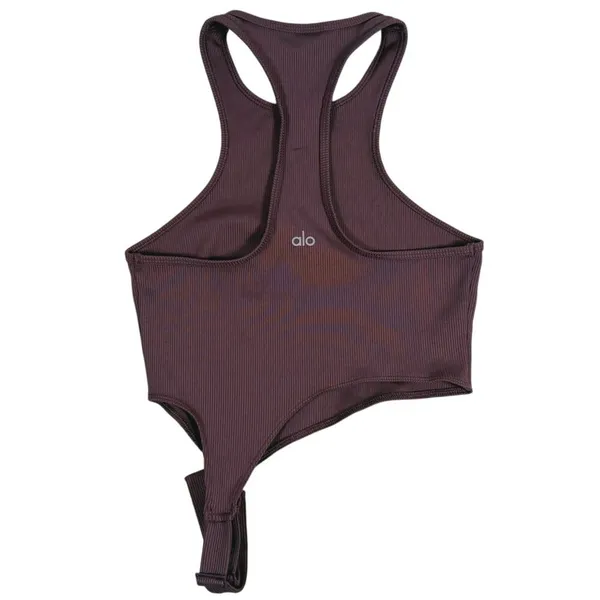 Alo Yoga Alosoft Revelation Ribbed Tank Top Size Small Brown Elevated Minimalist - Image 3