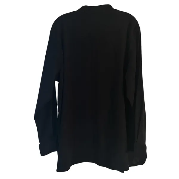 Denim &‎ Co Black Faux Suede Band Collar Button Down Shirt Shacketn1X - Image 2