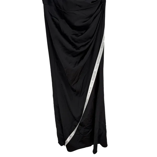 After Six‎ Black One Shoulder Ruched Long Formal Evening Gown Dress Size 8 - Image 5
