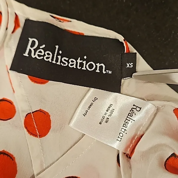 💕REALISATION PAR💕 Goldie Cherry Dress ~ Red Polka Dot Print XS 100% Silk - Image 15