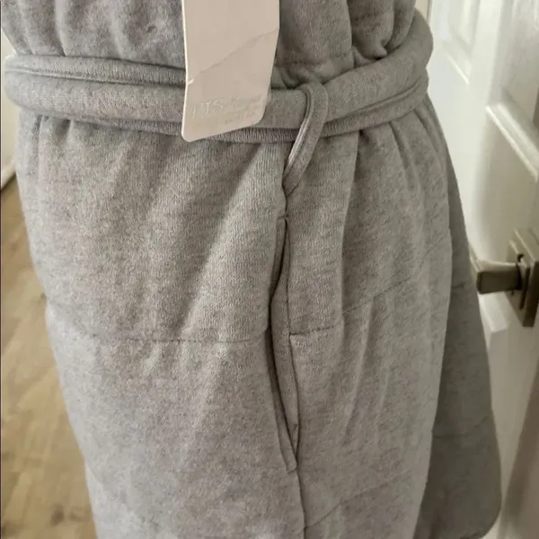 PJ Salvage Quilt Dreams Peachy Jersey Robe in Heather Grey , Large, Gray, NWT - Image 7
