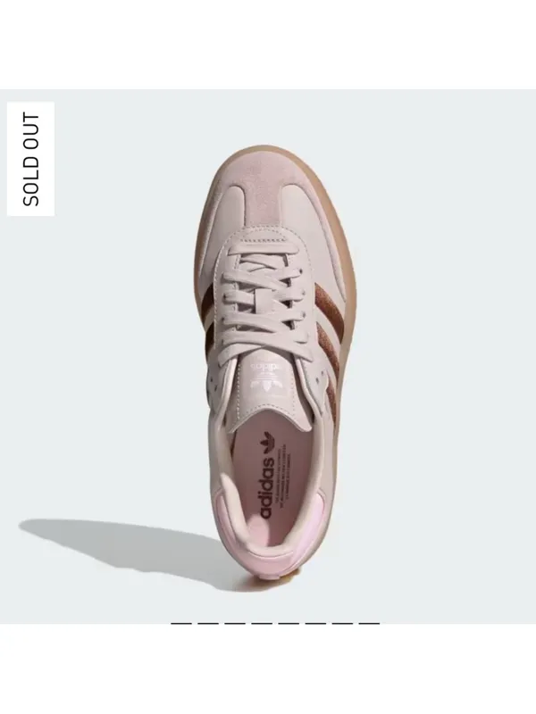 NWT Adidas Sambae platform gum sneakers putty mauve pink brown - Image 2